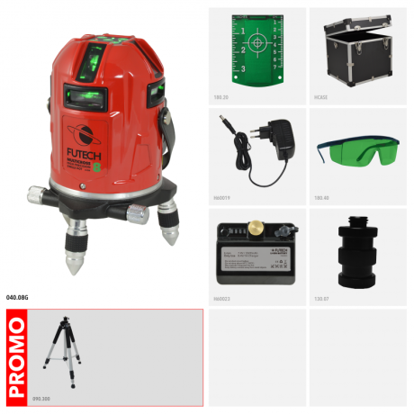 FUTECH MC8 HPSD kruislijnlaser Groen + Statief Medium Duty 300cm FUTECH MC8 HPSD kruislijnlaser Groen + Statief Medium Duty 300cm