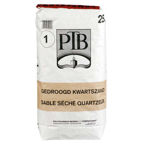 PTB gedroogd kwartszand 25KG TYPE 1