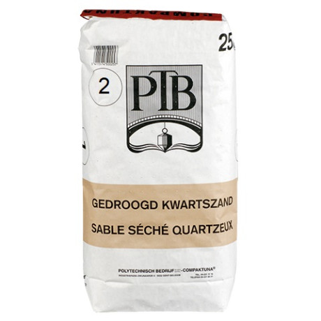 PTB gedroogd kwartszand 25KG TYPE 2 wit