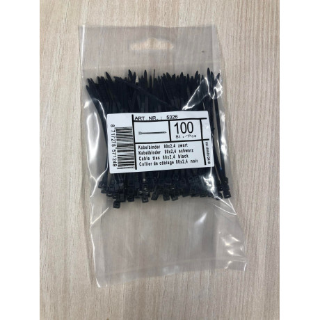 Bevestigingsstrips zwart (100 stuks)