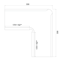METIGLA n°4 Binnenhoek goot - RAL9005 zwart