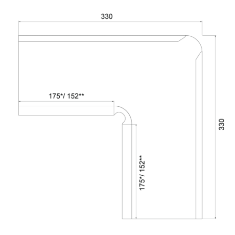 METIGLA n°4 Binnenhoek goot - RAL9005 zwart
