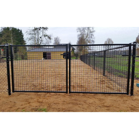 Dubbele tuinpoort 200x150cm (BxH) zwart