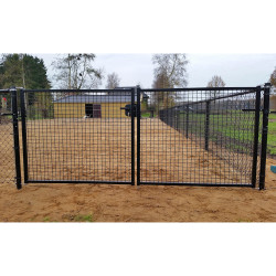 Dubbele tuinpoort 240x180cm (BxH) zwart