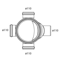 Sifonput PE diam. 250 - 3x110mm/1x110mm