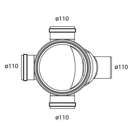 Sifonput PE diam. 250 - 3x110mm/1x110mm