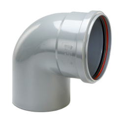 PVC grijs benor bocht 90° dia.110 1 mof