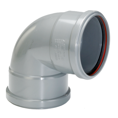 PVC grijs benor bocht 90° dia.160 2 mof