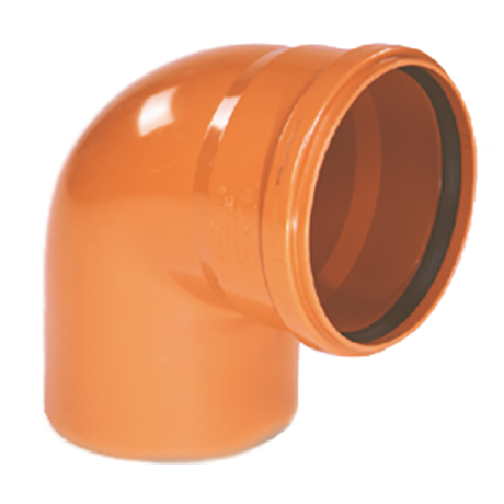 PVC roodbruin bocht 90° dia.125 1 mof PVC roodbruin bocht 90° dia.125 1 mof