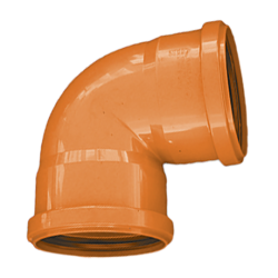 PVC roodbruin bocht 90° dia.110 2 mof