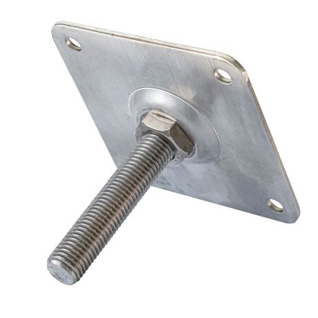 Betonpoer-hoogteverstelling M20 rvs 10x10cm