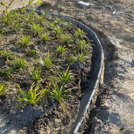 Boordsteen fijne boord buigbaar 100x20x3-1,5cm grijs