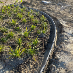 Boordsteen fijne boord buigbaar 100x30x3-1,5cm grijs