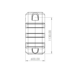 RH regenwatertank/septic rechthoekig 1.000L SLIM