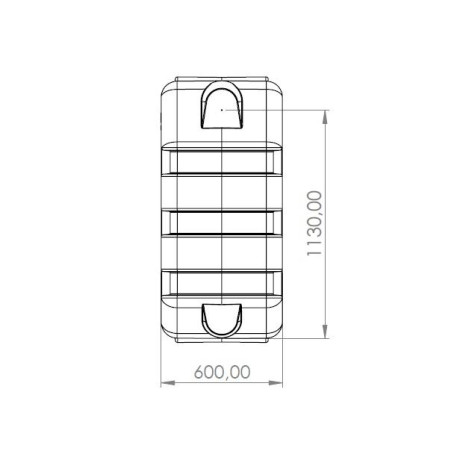 RH regenwatertank/septic rechthoekig 1.000L SLIM