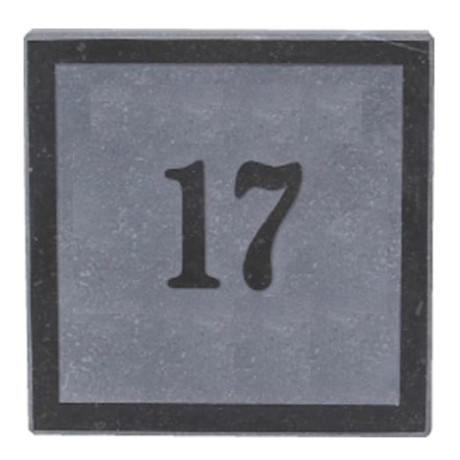 Nummergravure op arduinplaatje 18x18 - Stone Black