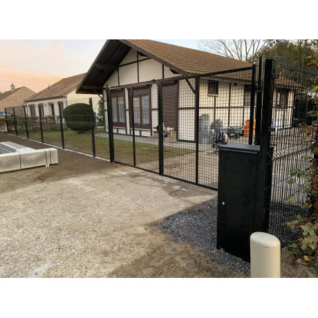 Dubbele tuinpoort 400x200cm (BxH) zwart