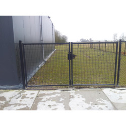 Dubbele tuinpoort 300x180cm (BxH) zwart