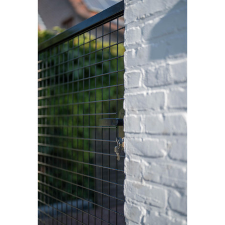 Enkele tuinpoort 150x125cm (BxH) zwart