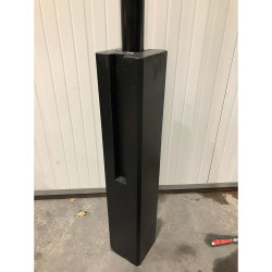 Combi begin-/eindpaal gecoat diam.60mmx183cm zwart
