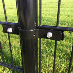 Paneelbeugel voor ronde 'tussen'paal zwart (2 enkele stuks)