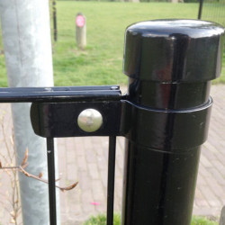 Paneelbeugel voor ronde 'eind'paal zwart