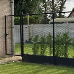 Combi begin-/eindpaal gecoat diam.60mmx183cm zwart