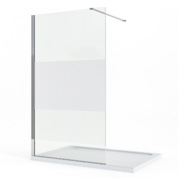 Douchewand 100x200cm 10mm nano-glas zandstraal strook