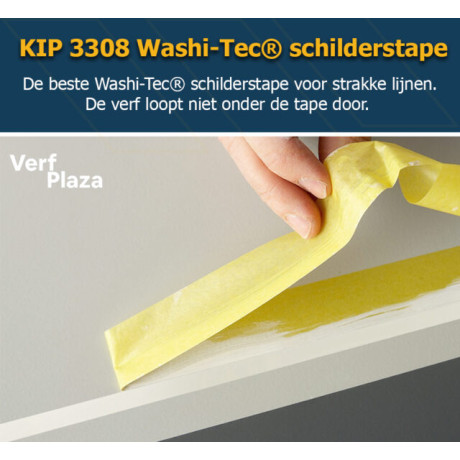 Kip 3308-24 Fineline maskingtape WASHI-TEC geel 24mmx50m Kip 3308-24 Fineline maskingtape WASHI-TEC geel 24mmx50m