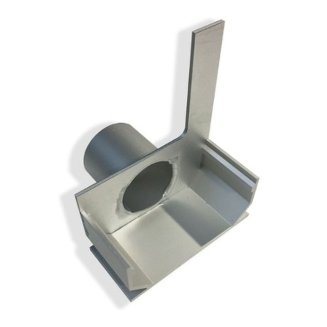 L&S ALU side drain 75 eindstuk + uitloop Ø50 links