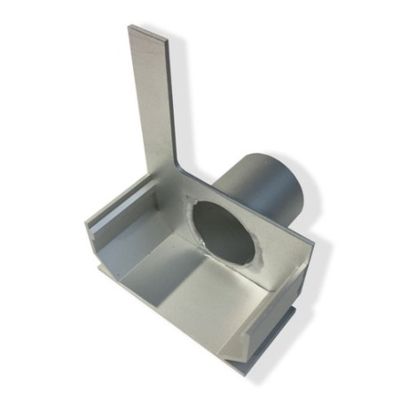L&S ALU side drain 75 eindstuk + uitloop Ø50 rechts