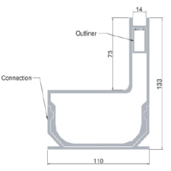 L&S ALU side drain 75 1m + verbinding