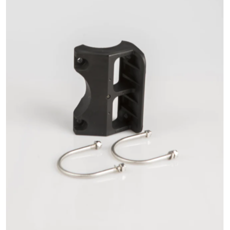 Slotvanger met 2 beugels (voor paal diam.60mm) zwart