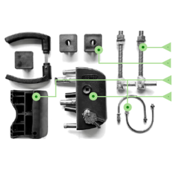 Slotset (locinox) voor enkele tuinpoort zwart