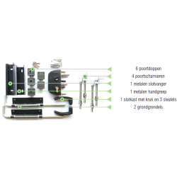 Slotset (locinox) voor dubbele tuinpoort zwart