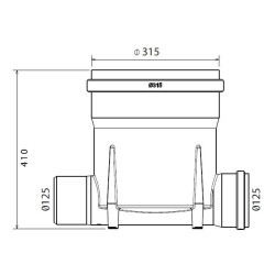 Toezichtsput PE diam. 315 - 2x125mm