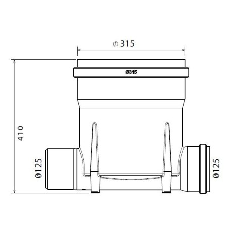 Toezichtsput PE diam. 315 - 2x125mm