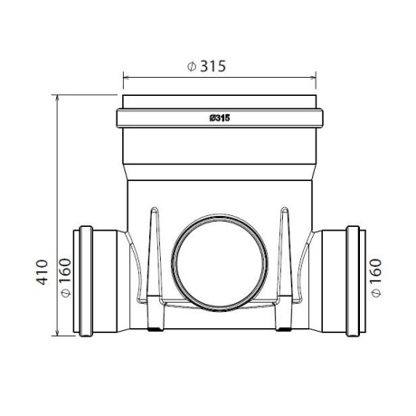 Toezichtsput PE diam. 315 - 4x160mm