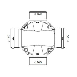 Toezichtsput PE diam. 315 - 4x160mm