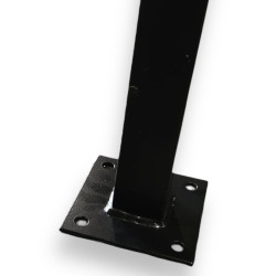 Vierkante paal 60/60xmm200cm met voetplaat zwart