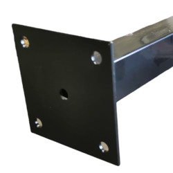 Vierkante paal 60/60xmm200cm met voetplaat zwart