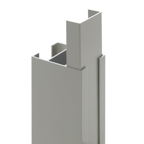 Eindpaal 80/60mmx300cm gleuf van 36mm steengrijs