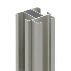 Hoekpaal 80/60mmx300cm gleuf van 36mm steengrijs