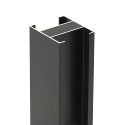 H-paal 80/60mmx300cm gleuf van 36mm zwart