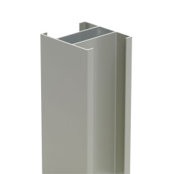 Hoekpaal 80/60mmx300cm gleuf van 36mm steengrijs