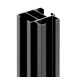 Hoekpaal 80/60mmx300cm gleuf van 36mm zwart