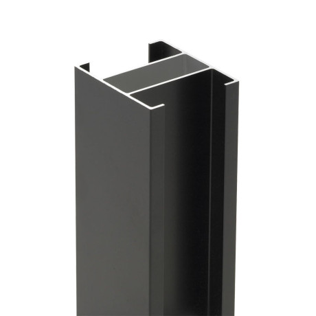 Hoekpaal 80/60mmx300cm gleuf van 36mm zwart