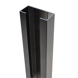 Hoekpaal 80/60mmx300cm gleuf van 36mm zwart