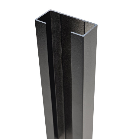 Hoekpaal 80/60mmx300cm gleuf van 36mm zwart