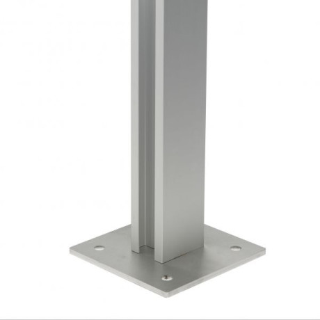 Paalhouder met voet Inox